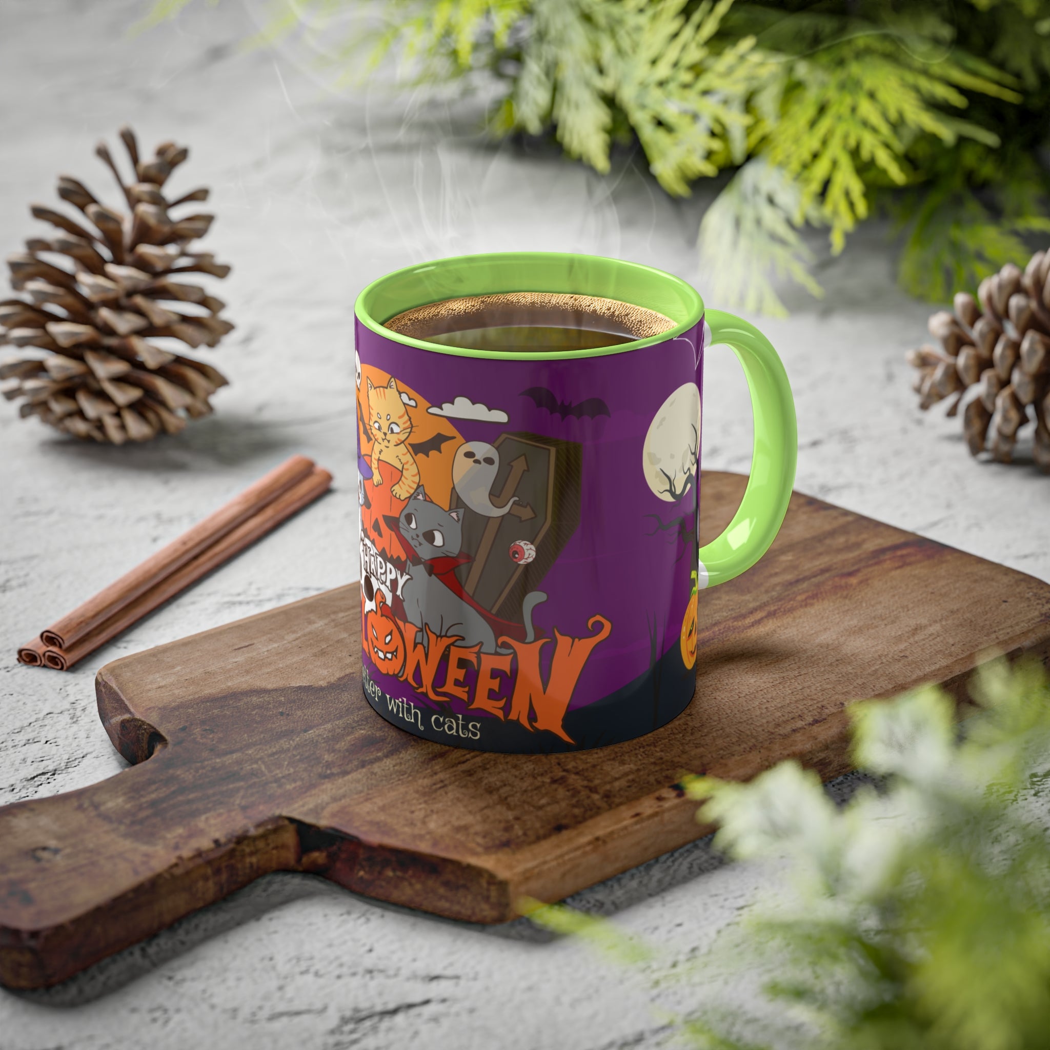 Happy Halloween is Better with Cats | Colorful Mugs